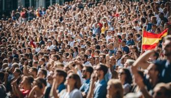 Stimmung beim Public Viewing von Spanien gegen Deutschland in Marburg